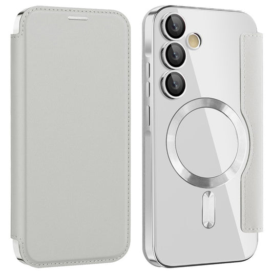 Custodia MagSafe per Samsung Galaxy A35 5G A356, Techsuit, SmartMag Book, Grigio
