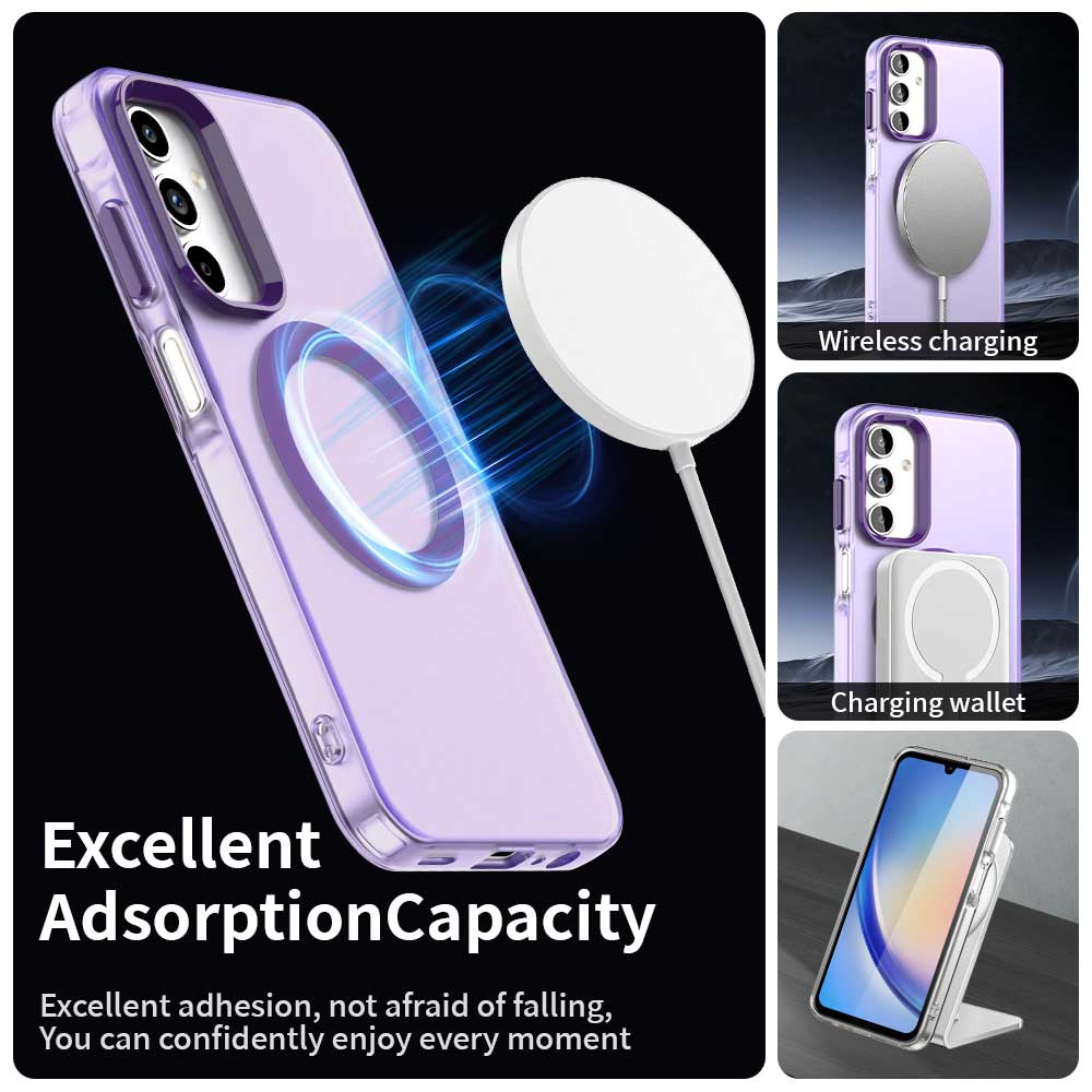 Custodia MagSafe per Samsung Galaxy A55 5G A556, Techsuit, CandyCase, Viola