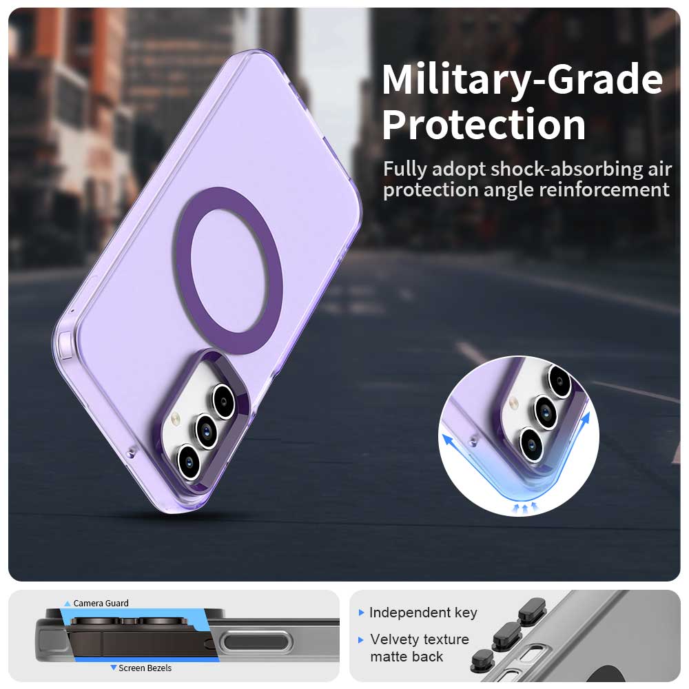 Custodia MagSafe per Samsung Galaxy A55 5G A556, Techsuit, CandyCase, Viola