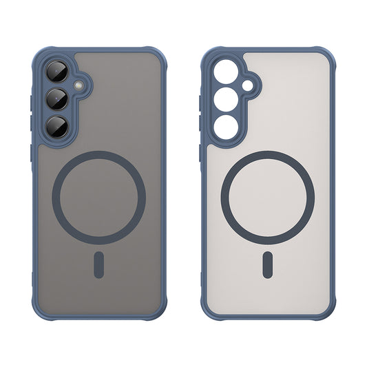 Custodia MagSafe per Samsung Galaxy A55 5G A556, Techsuit, HaloFrost II, Blu Navy