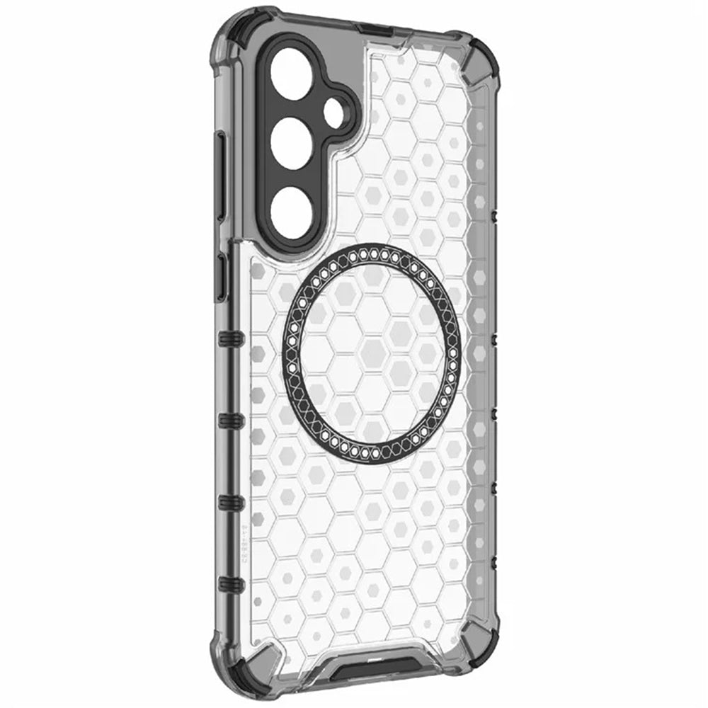 Custodia MagSafe per Samsung Galaxy A55 5G A556, Techsuit, HoneyComb Shield, Bianca