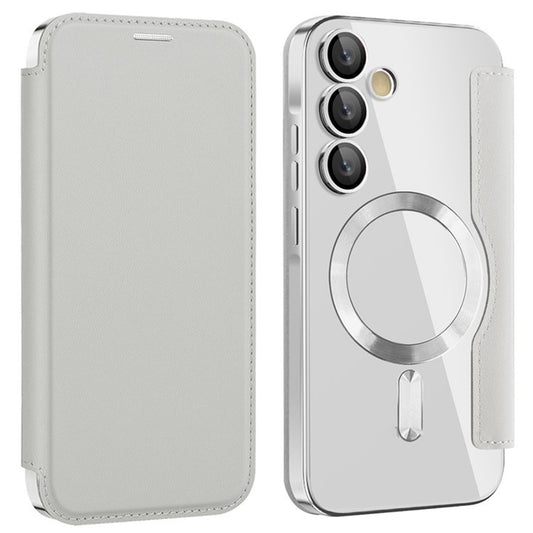 Custodia MagSafe per Samsung Galaxy A55 5G A556, Techsuit, SmartMag Book, Grigio