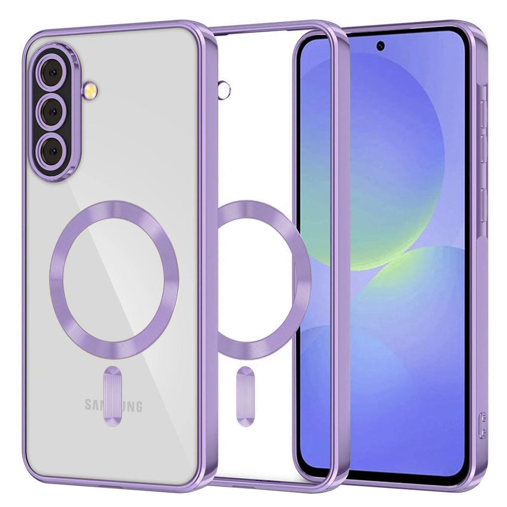 Custodia MagSafe per Samsung Galaxy A56 A566 / A36 A366, Techsuit, Luxury Crystal, Viola Chiaro