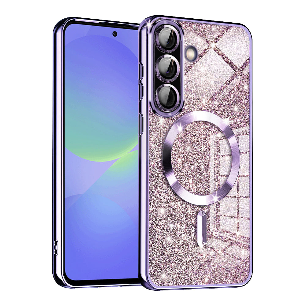 Custodia MagSafe per Samsung Galaxy A56 A566 / A36 A366, Techsuit, Luxury Glitter, Viola Chiaro