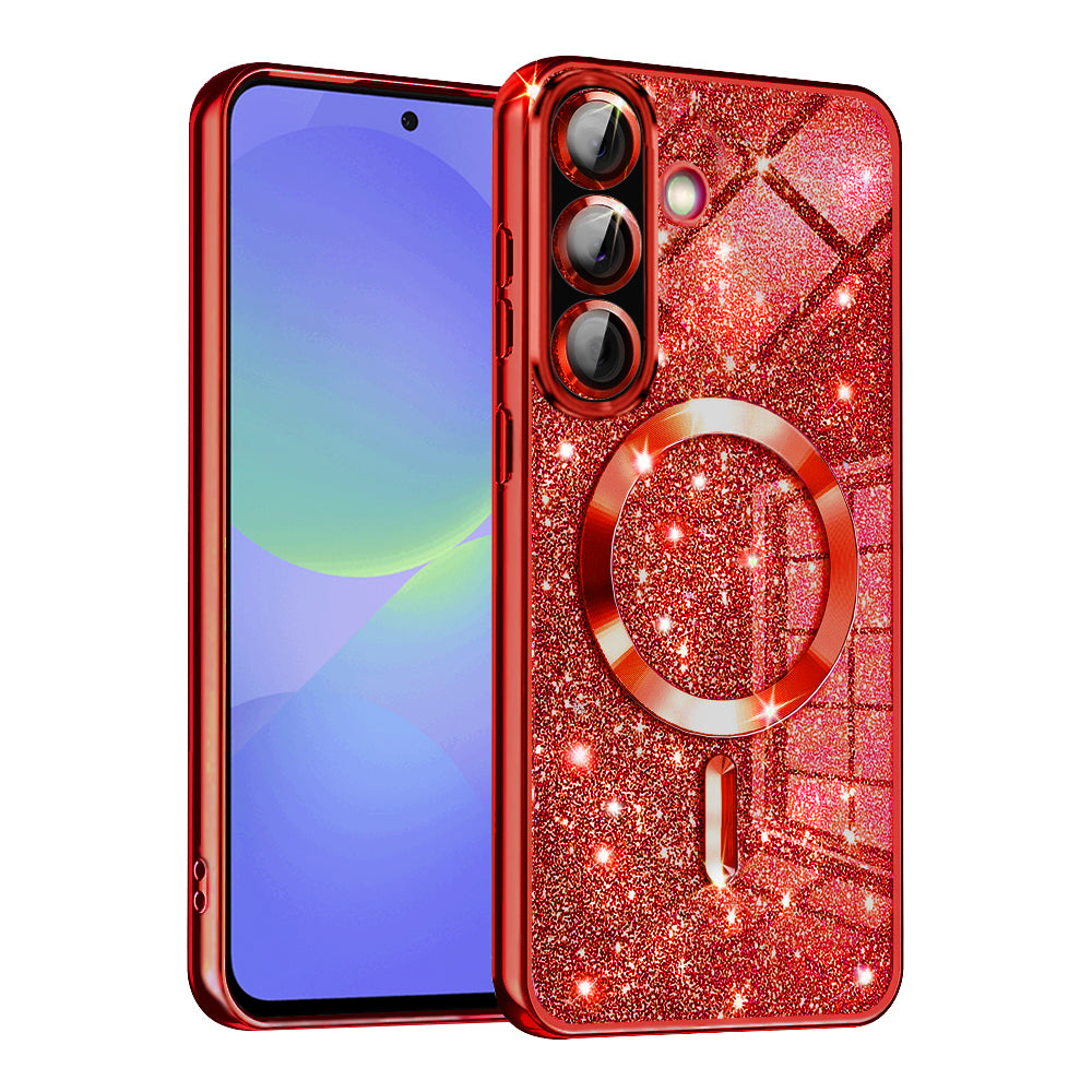 Custodia MagSafe per Samsung Galaxy A56 A566 / A36 A366, Techsuit, Luxury Glitter, Rosa
