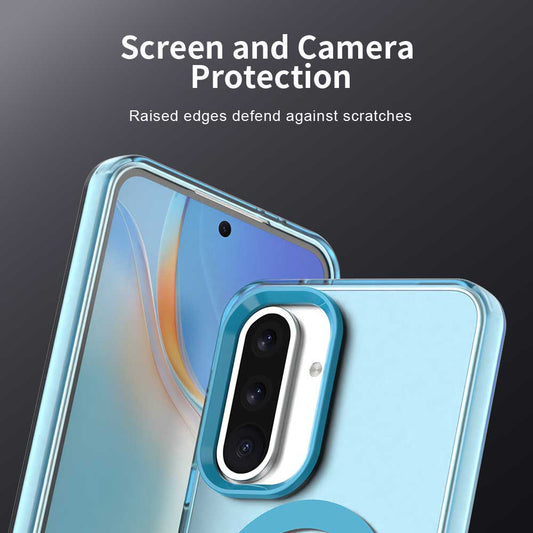 Custodia MagSafe per Samsung Galaxy A56 A566, Techsuit, CandyCase, Blu