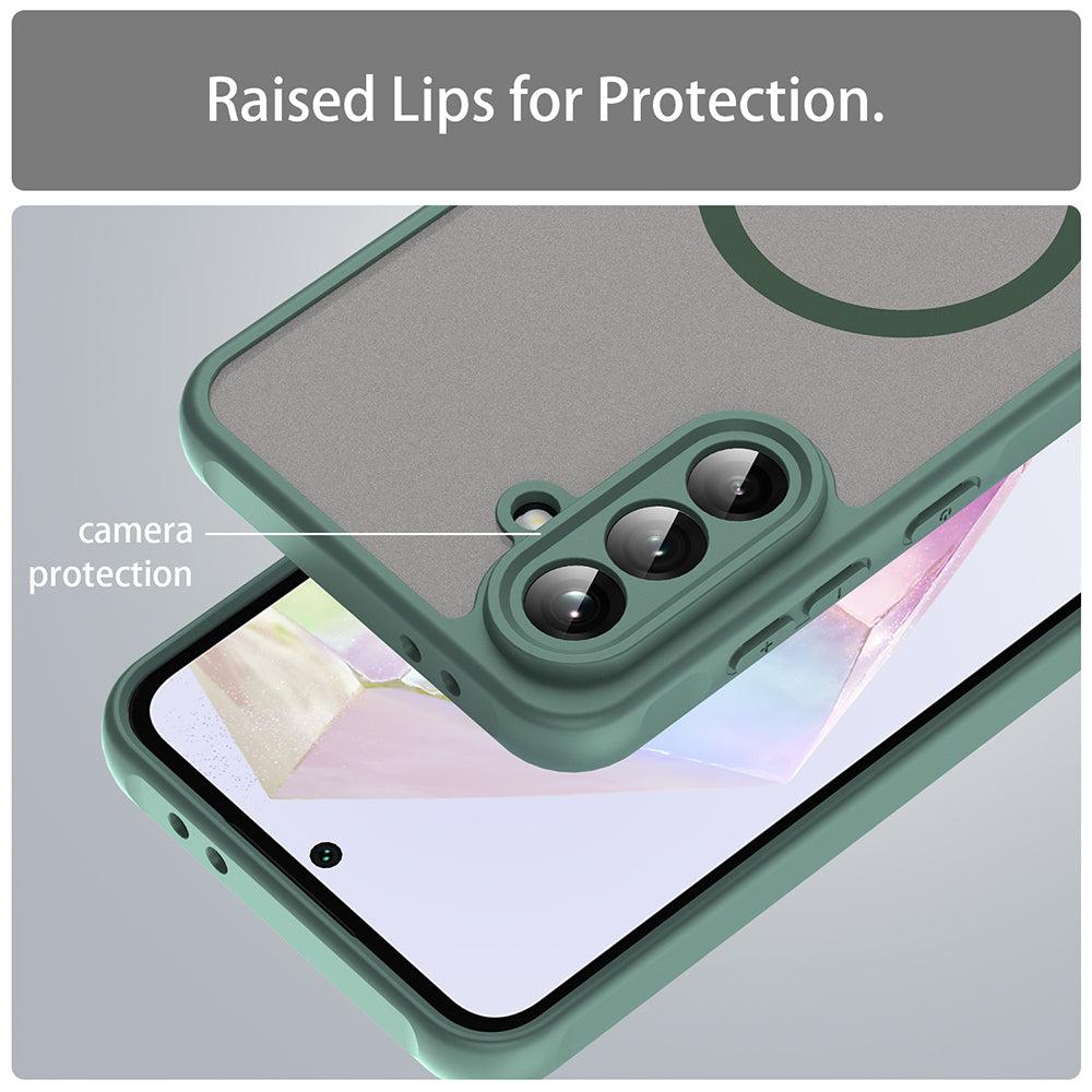 Custodia MagSafe per Samsung Galaxy A56 A566, Techsuit, HaloFrost II, Verde