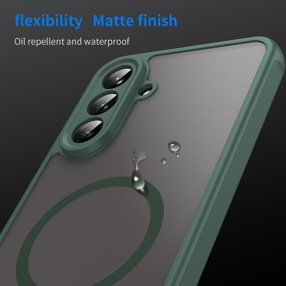 Custodia MagSafe per Samsung Galaxy A56 A566, Techsuit, HaloFrost II, Verde