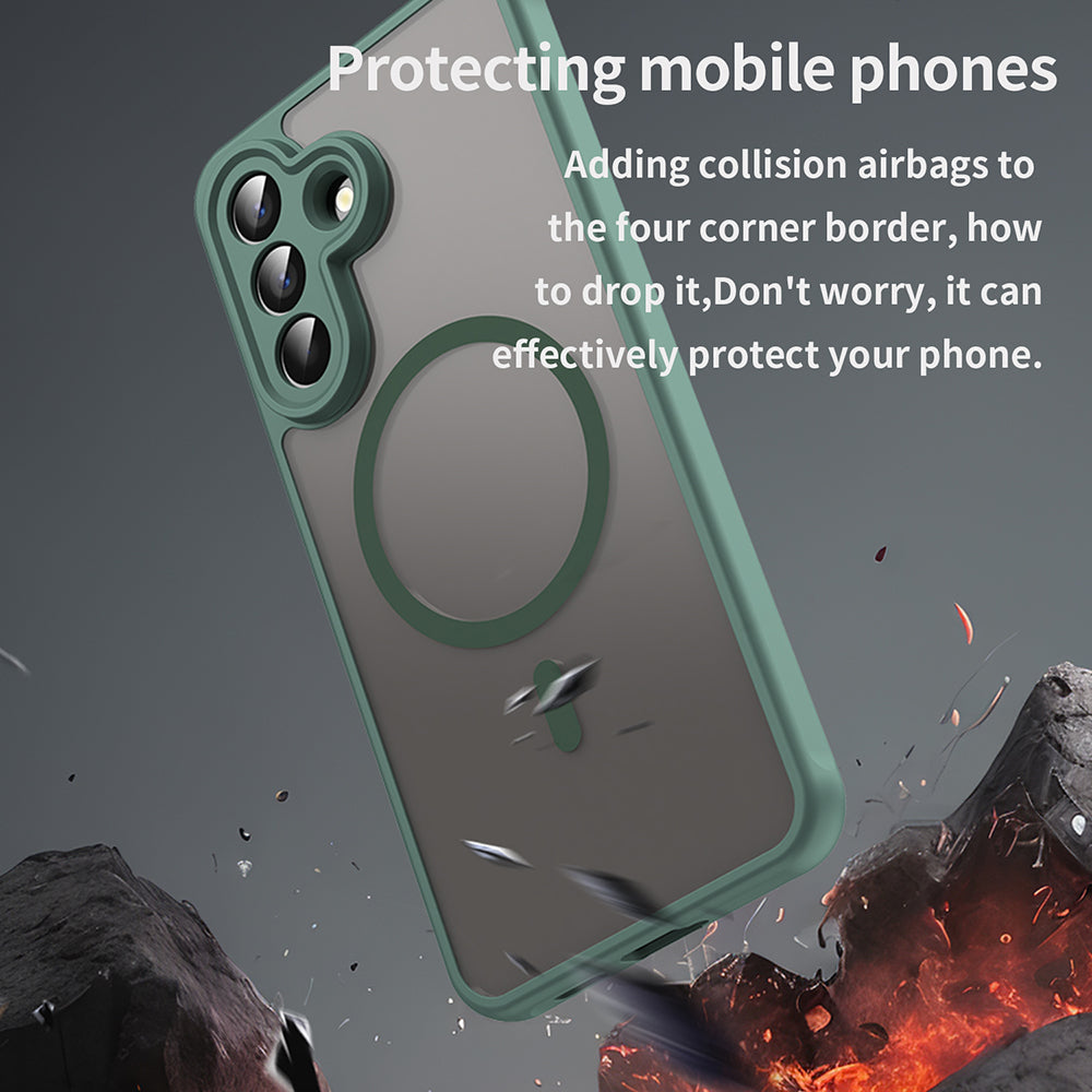 Custodia MagSafe per Samsung Galaxy A57 5G, Techsuit, HaloFrost II, Verde