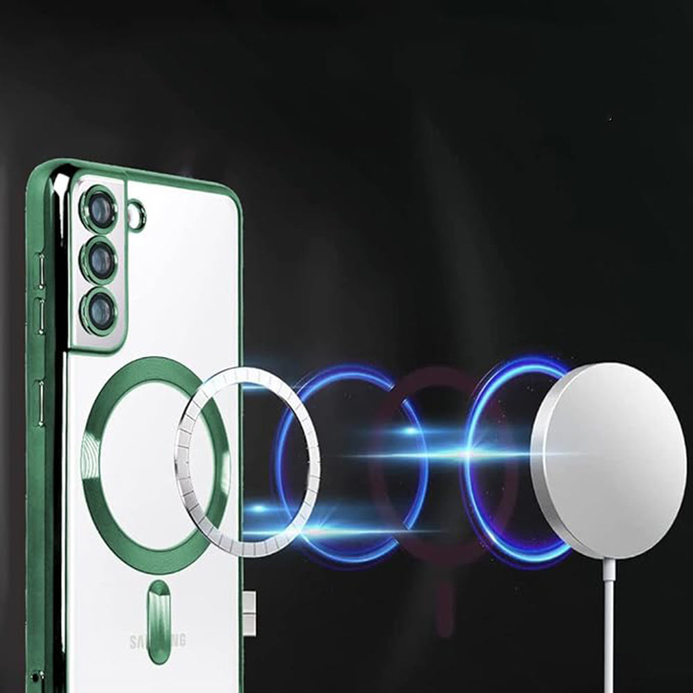 Custodia MagSafe per Samsung Galaxy S22+ 5G S906, Techsuit, Luxury Crystal, Rossa