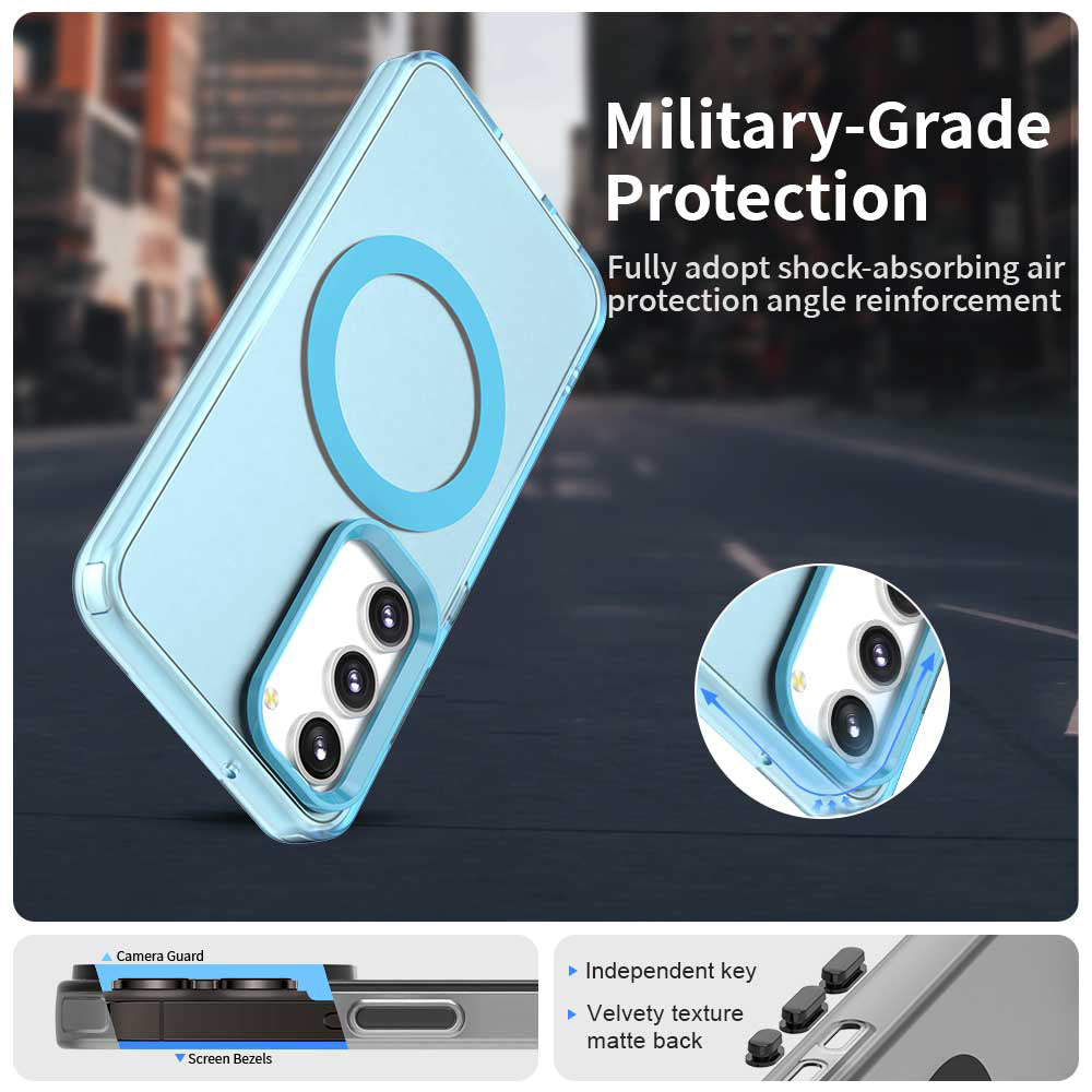 Custodia MagSafe per Samsung Galaxy S23+ S916, Techsuit, CandyCase, Blu