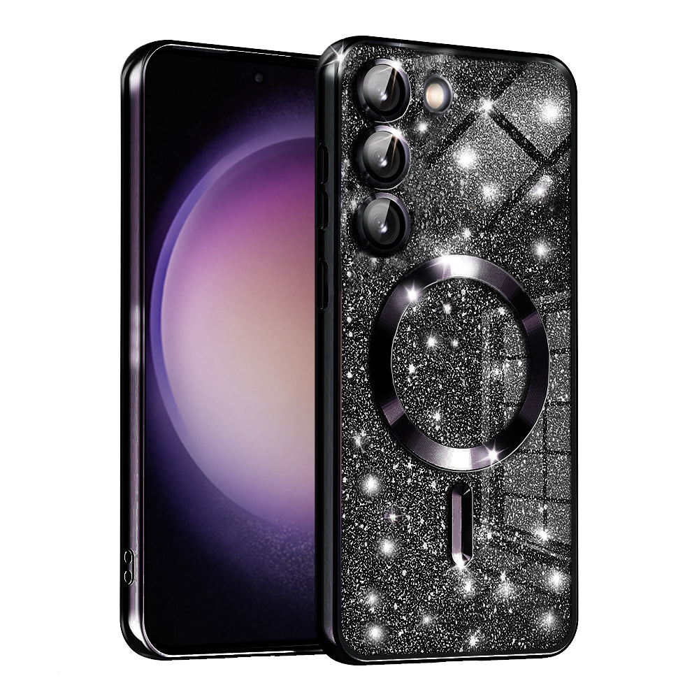 Custodia MagSafe per Samsung Galaxy S23+ S916, Techsuit, Luxury Glitter, Nera