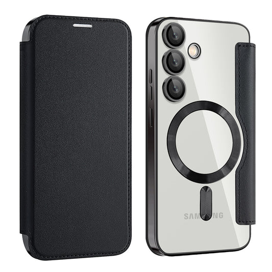 Custodia MagSafe per Samsung Galaxy S23+ S916, Techsuit, SmartMag Book, Nera