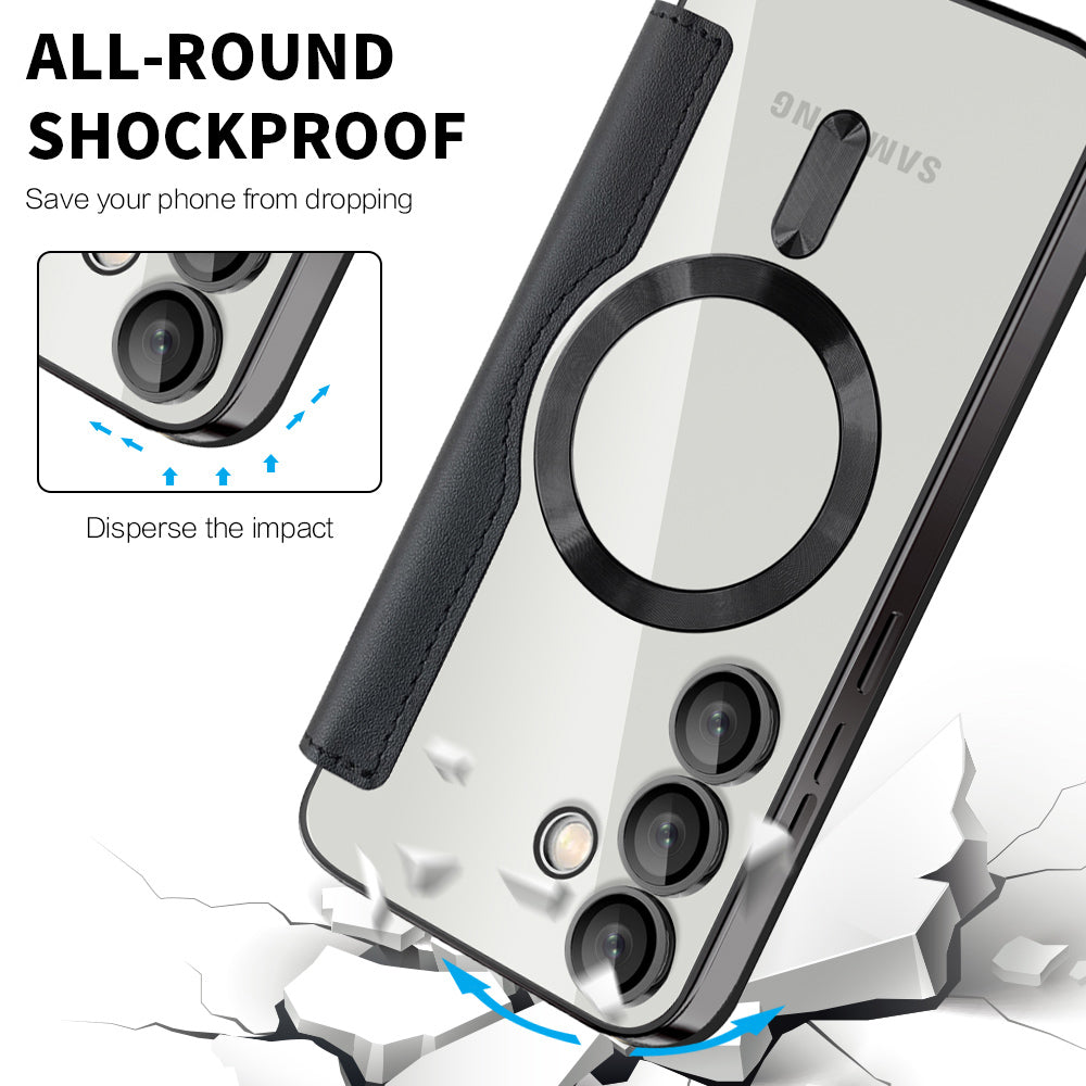 Custodia MagSafe per Samsung Galaxy S23+ S916, Techsuit, SmartMag Book, Nera