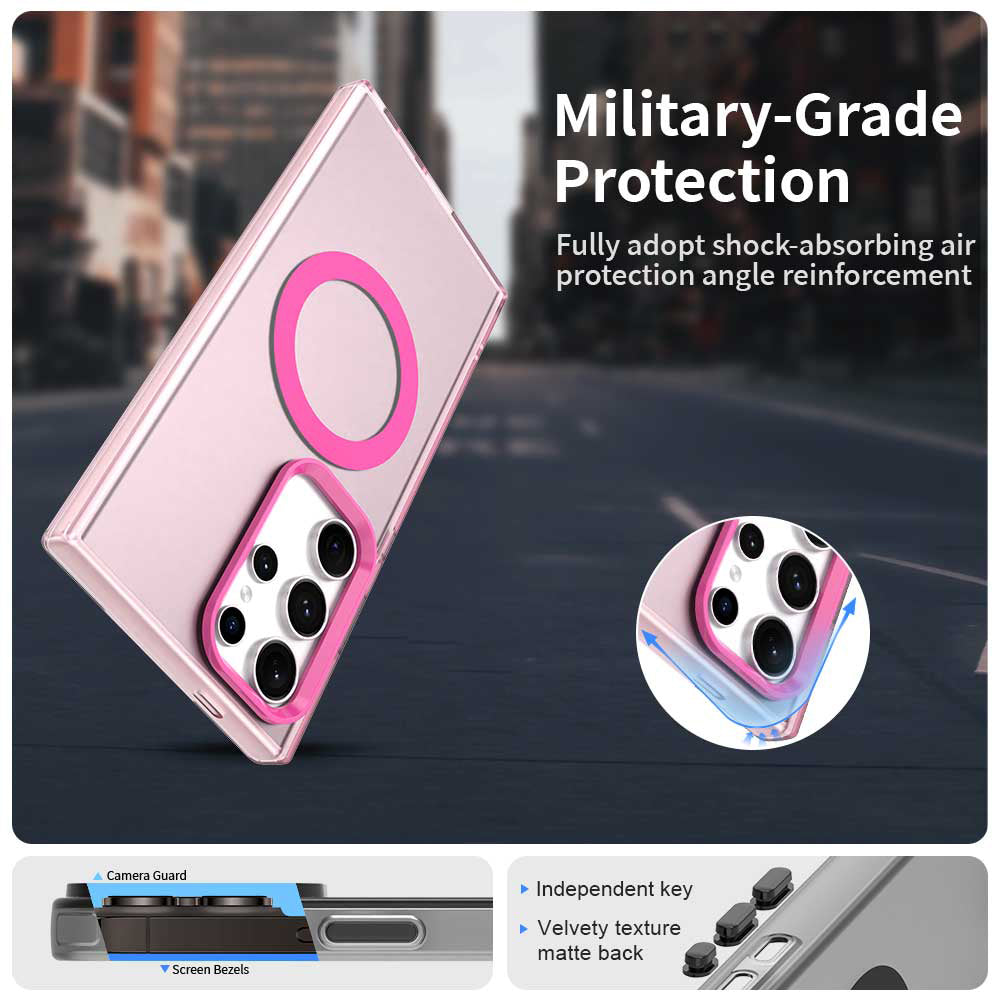 Custodia MagSafe per Samsung Galaxy S23 Ultra S918, Techsuit, CandyCase, Rosa
