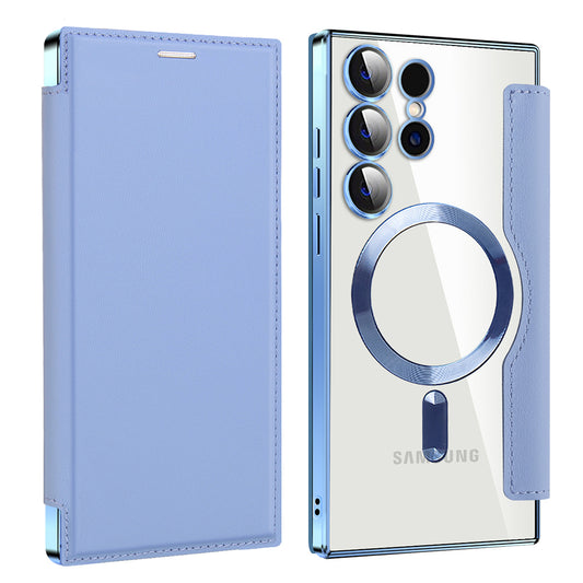 MagSafe Case for Samsung Galaxy S23 Ultra S918, Techsuit, SmartMag Book, Blue
