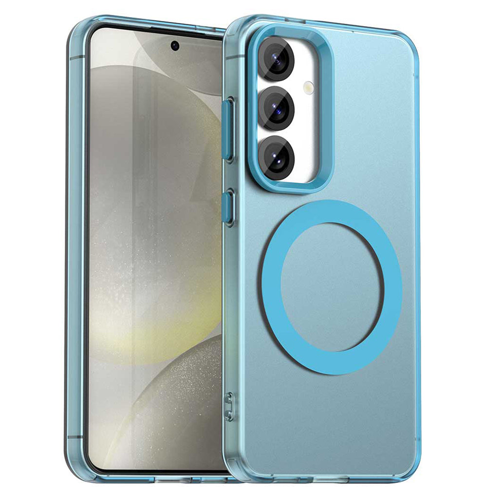 Custodia MagSafe per Samsung Galaxy S24 FE S721, Techsuit, CandyCase, Blu