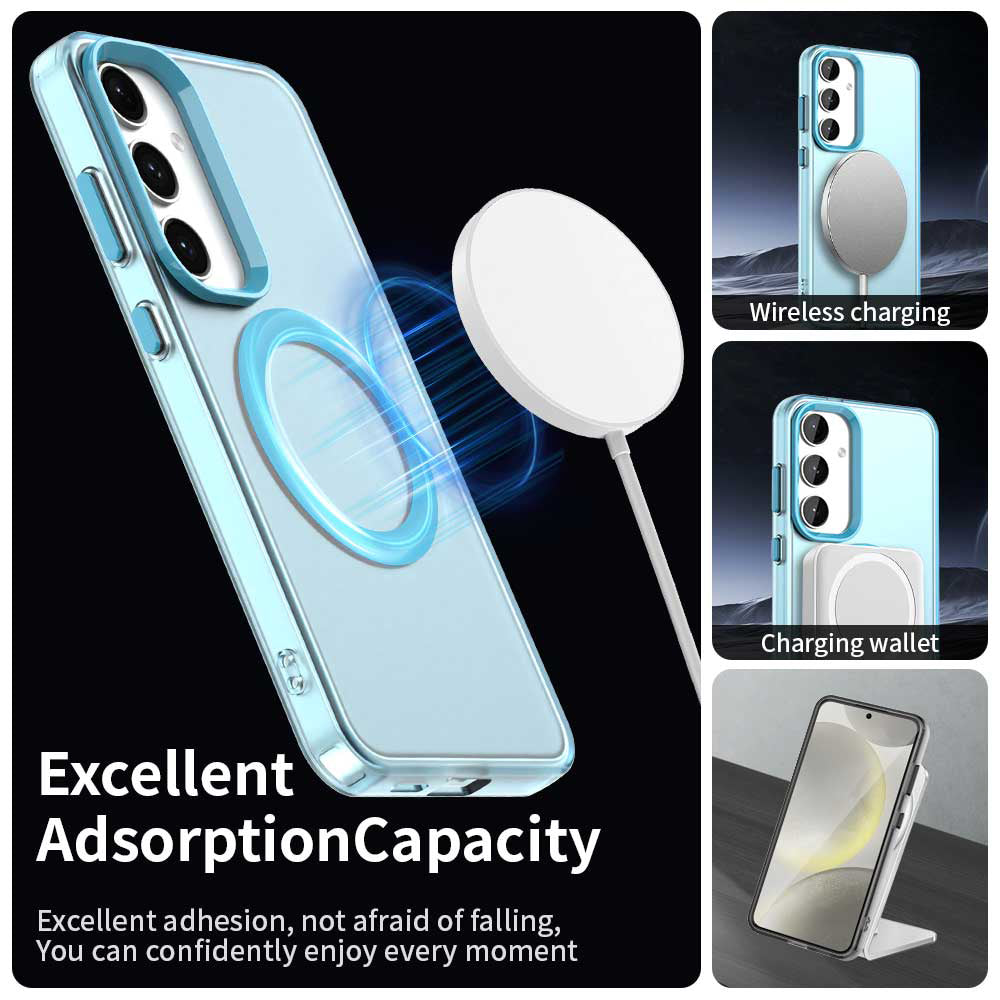 Custodia MagSafe per Samsung Galaxy S24 FE S721, Techsuit, CandyCase, Blu