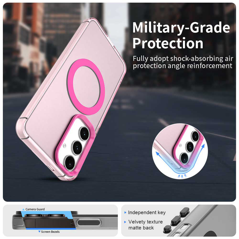 Custodia MagSafe per Samsung Galaxy S24 FE S721, Techsuit, CandyCase, Rosa