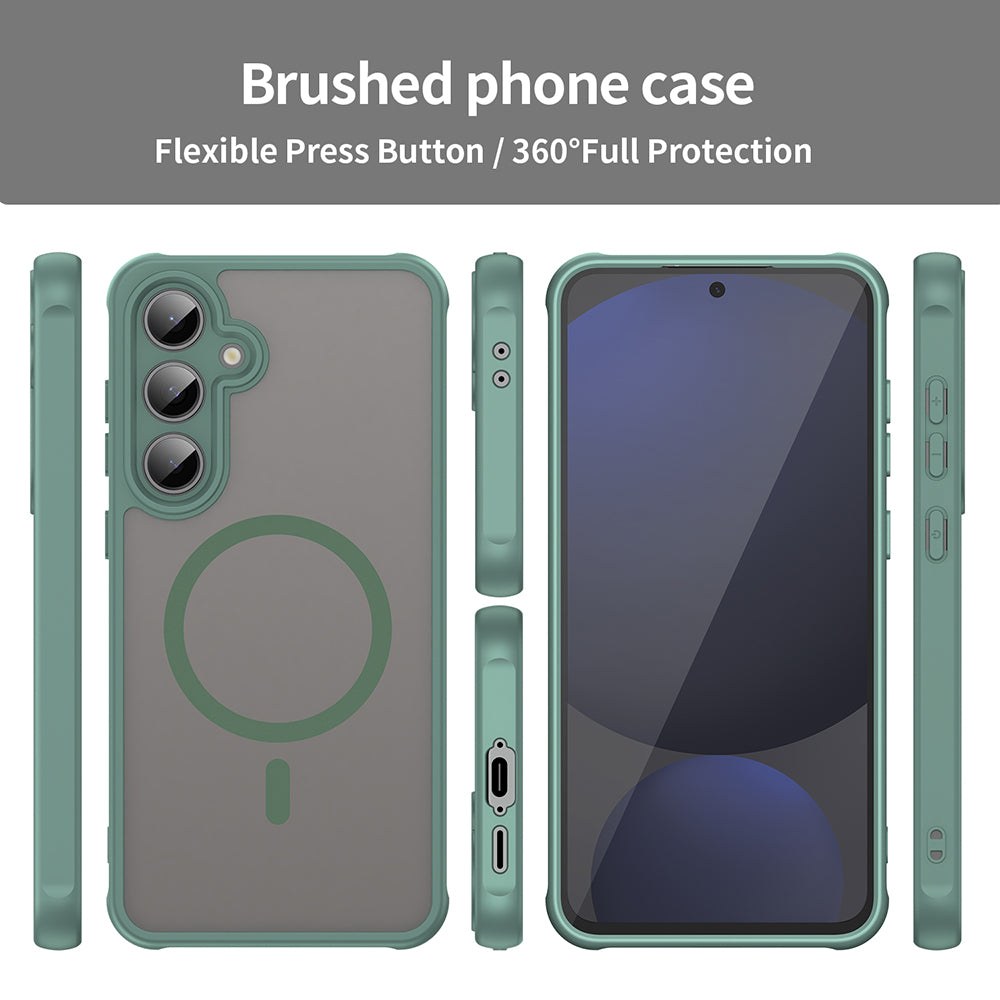 Custodia MagSafe per Samsung Galaxy S24 FE S721, Techsuit, HaloFrost II, Verde