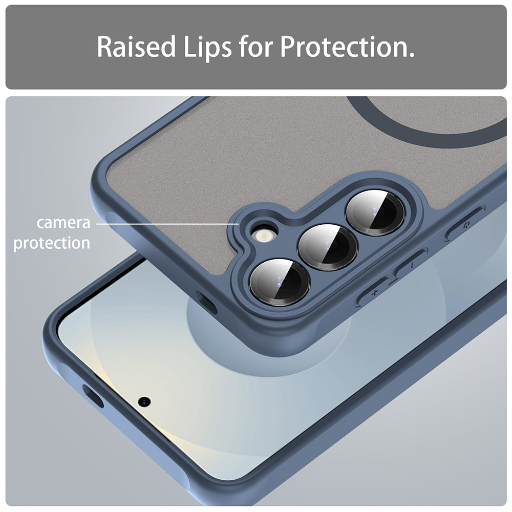 Custodia MagSafe per Samsung Galaxy S24+ S926, Techsuit, HaloFrost II, Blu Navy