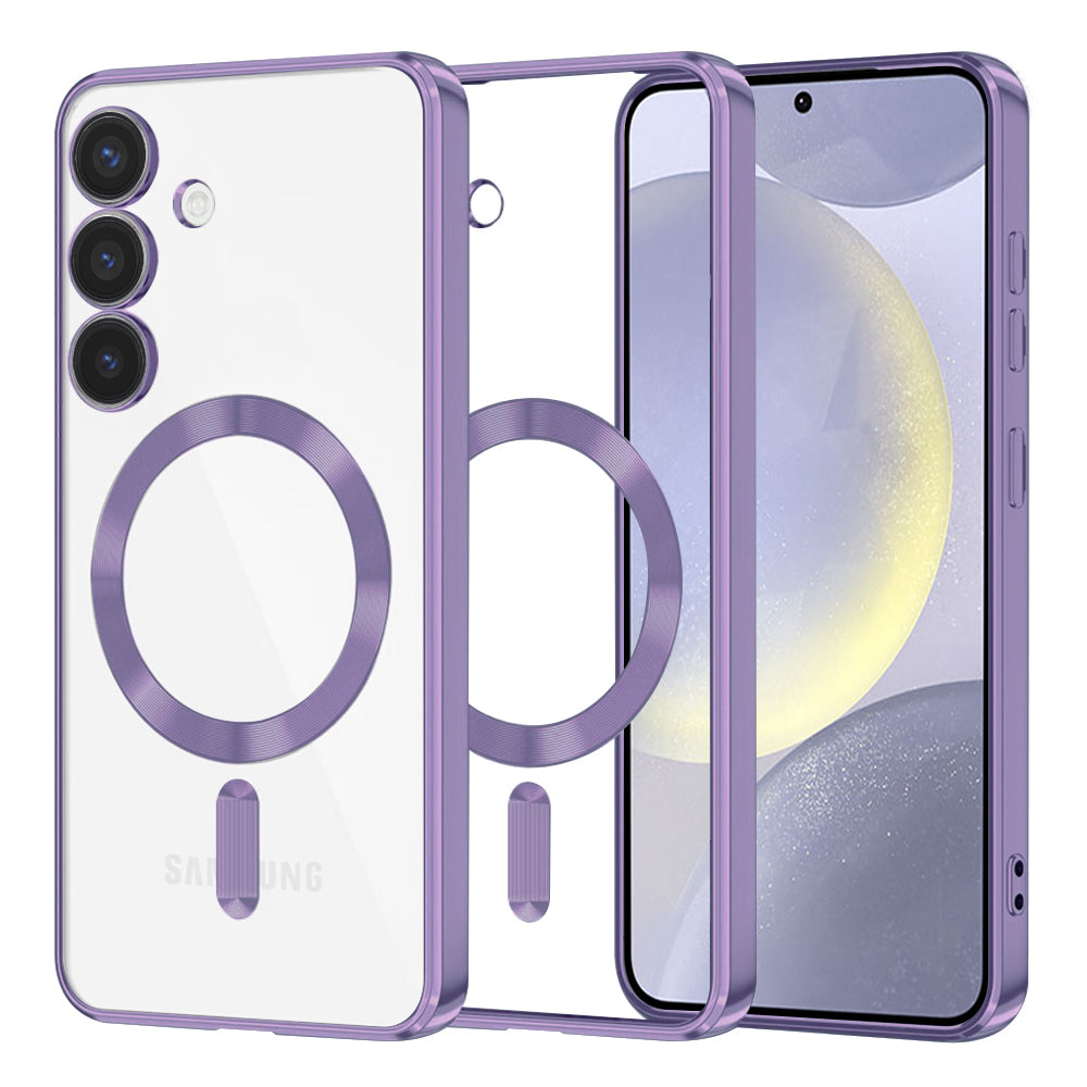 Custodia MagSafe per Samsung Galaxy S24+ S926, Techsuit, Luxury Crystal, Viola Chiaro