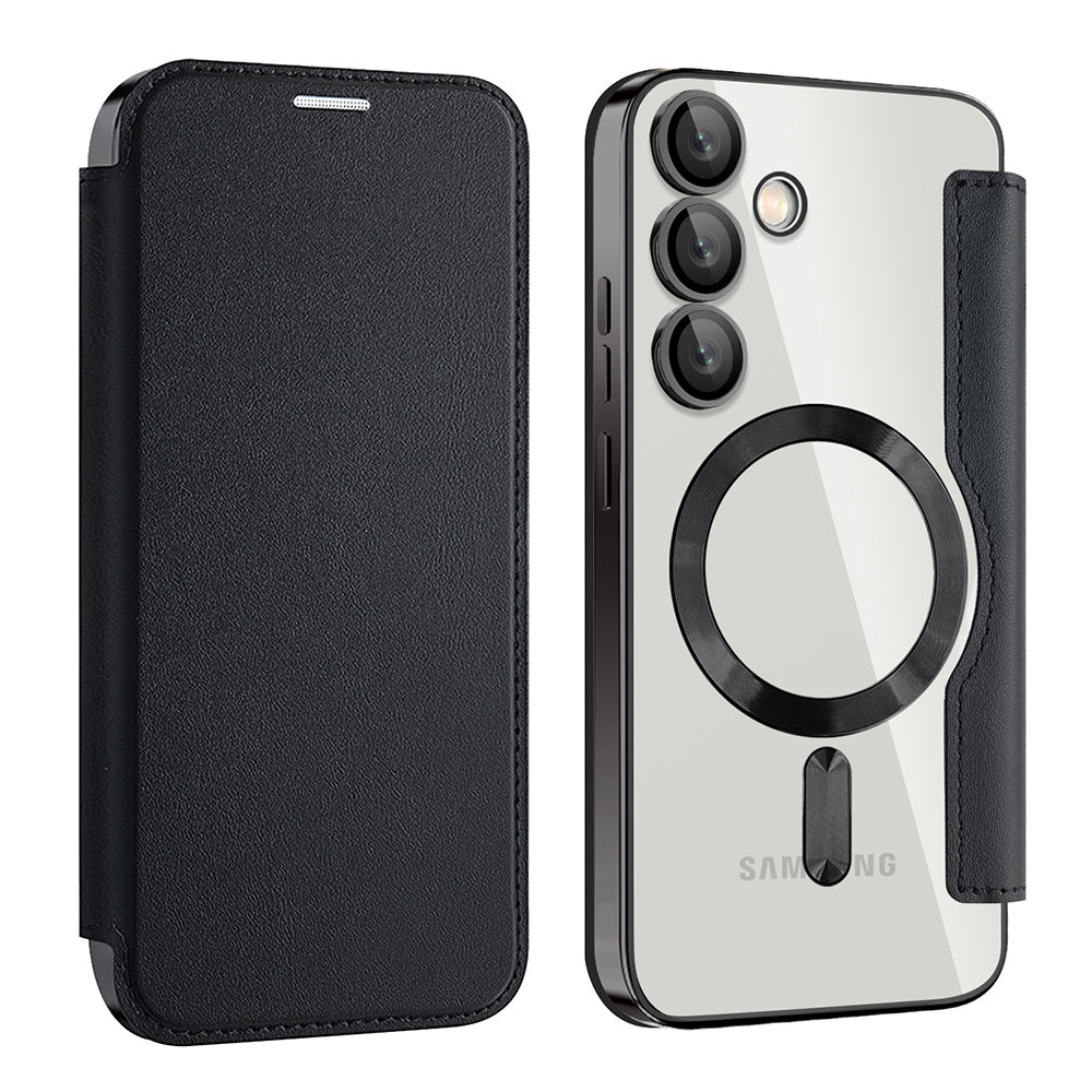 Custodia MagSafe per Samsung Galaxy S24+ S926, Techsuit, SmartMag Book, Nera