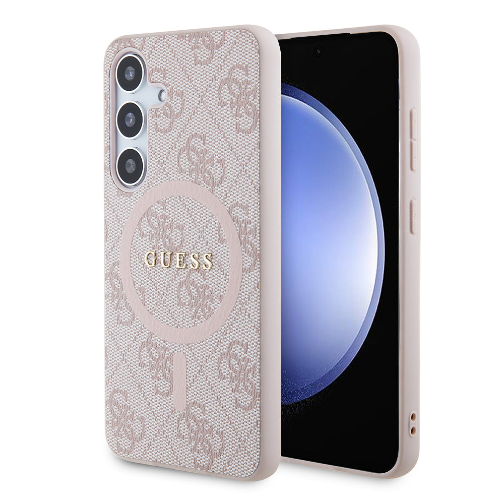 Custodia MagSafe per Samsung Galaxy S24 S921, Guess, 4G Collection, Rosa