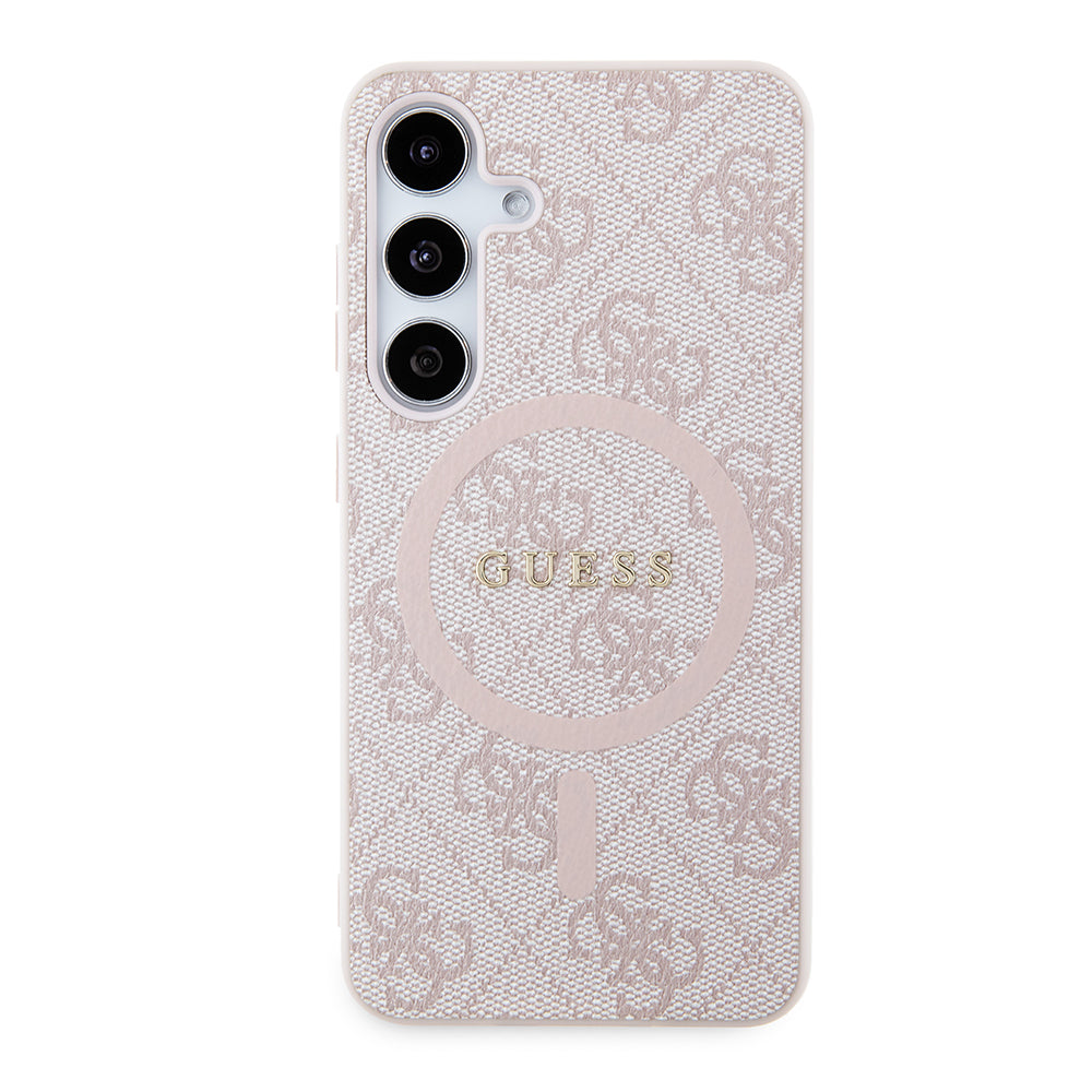 Custodia MagSafe per Samsung Galaxy S24 S921, Guess, 4G Collection, Rosa