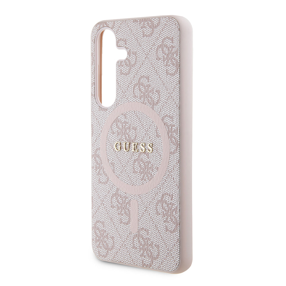 Custodia MagSafe per Samsung Galaxy S24 S921, Guess, 4G Collection, Rosa