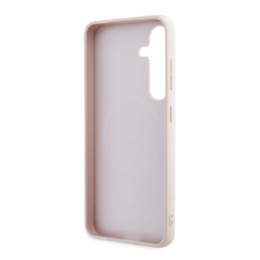 Custodia MagSafe per Samsung Galaxy S24 S921, Guess, 4G Collection, Rosa