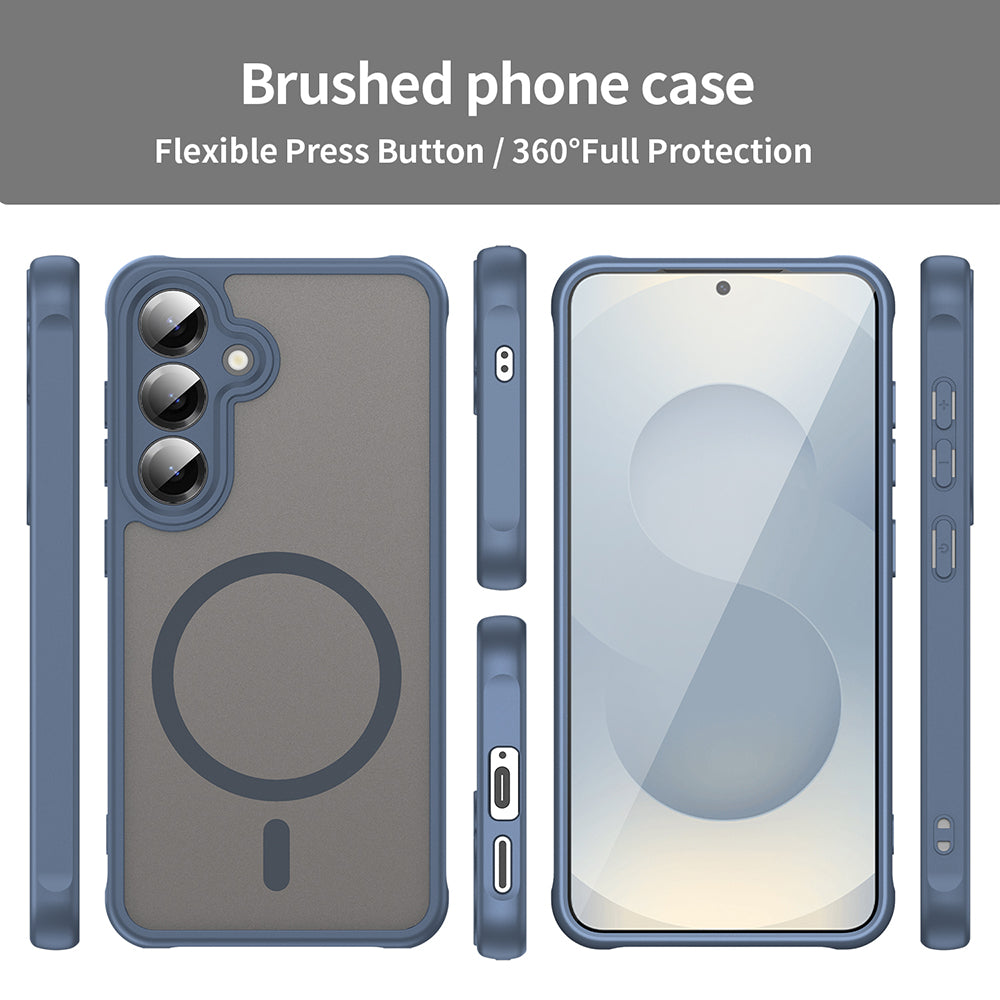 Custodia MagSafe per Samsung Galaxy S24 S921, Techsuit, HaloFrost II, Blu Navy