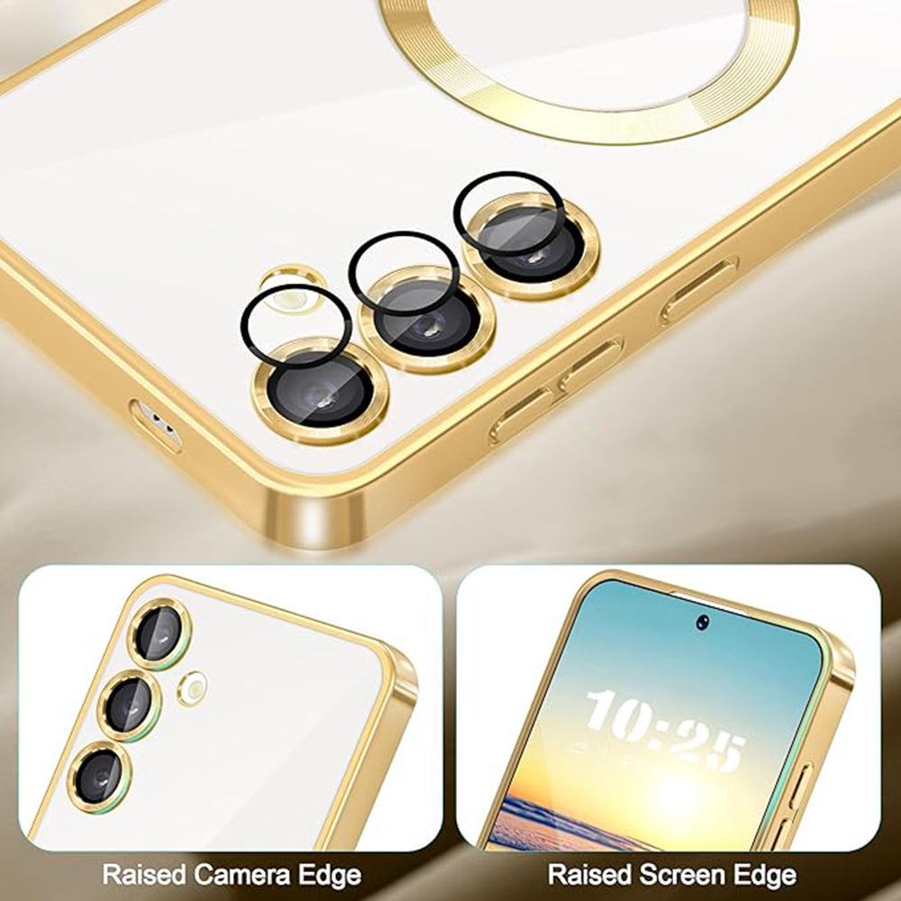 Custodia MagSafe per Samsung Galaxy S24 S921, Techsuit, Luxury Crystal, Nera