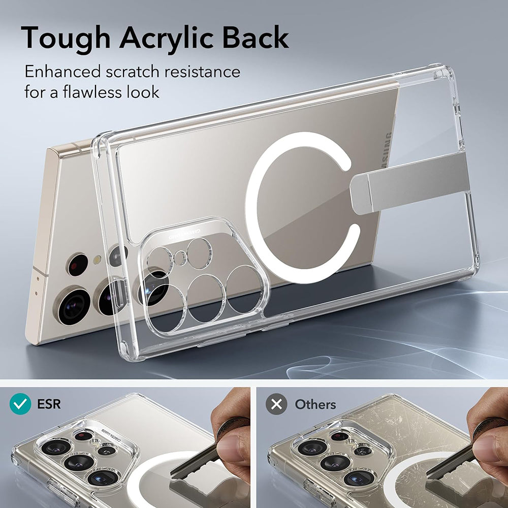 Custodia MagSafe per Samsung Galaxy S24 Ultra S928, ESR, Boost Flickstand, Trasparente