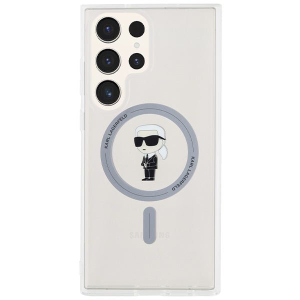 Custodia MagSafe per Samsung Galaxy S24 Ultra S928, Karl Lagerfeld, IML Ikonik Karl, Trasparente