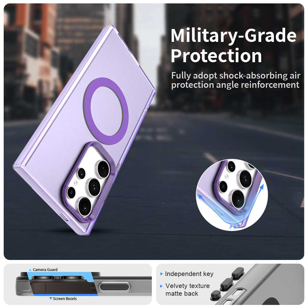 Custodia MagSafe per Samsung Galaxy S24 Ultra S928, Techsuit, CandyCase, Viola