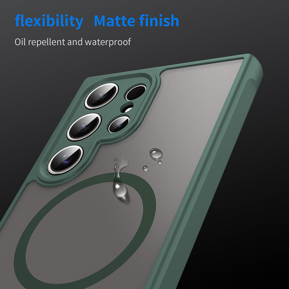 Custodia MagSafe per Samsung Galaxy S24 Ultra S928, Techsuit, HaloFrost II, Verde