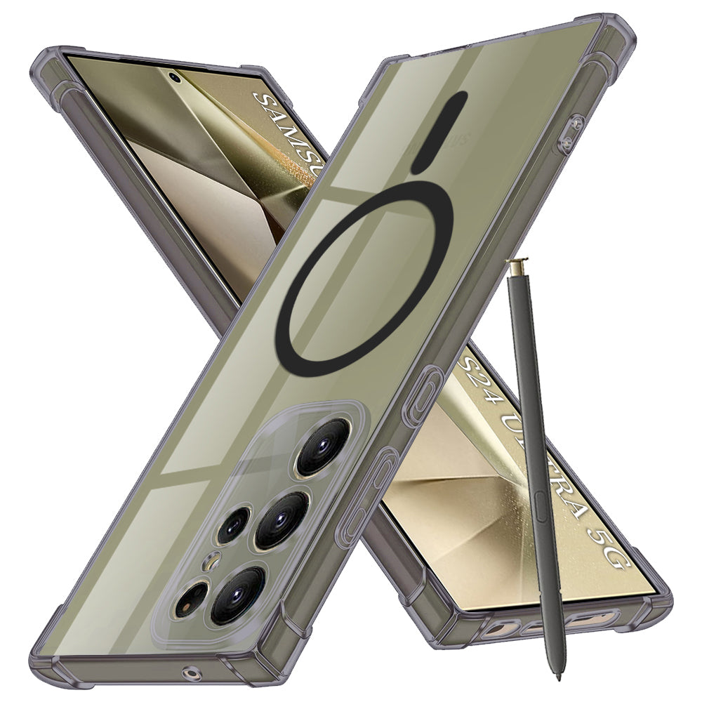 Custodia MagSafe per Samsung Galaxy S24 Ultra S928, Techsuit, Shockproof Clear, Fumè