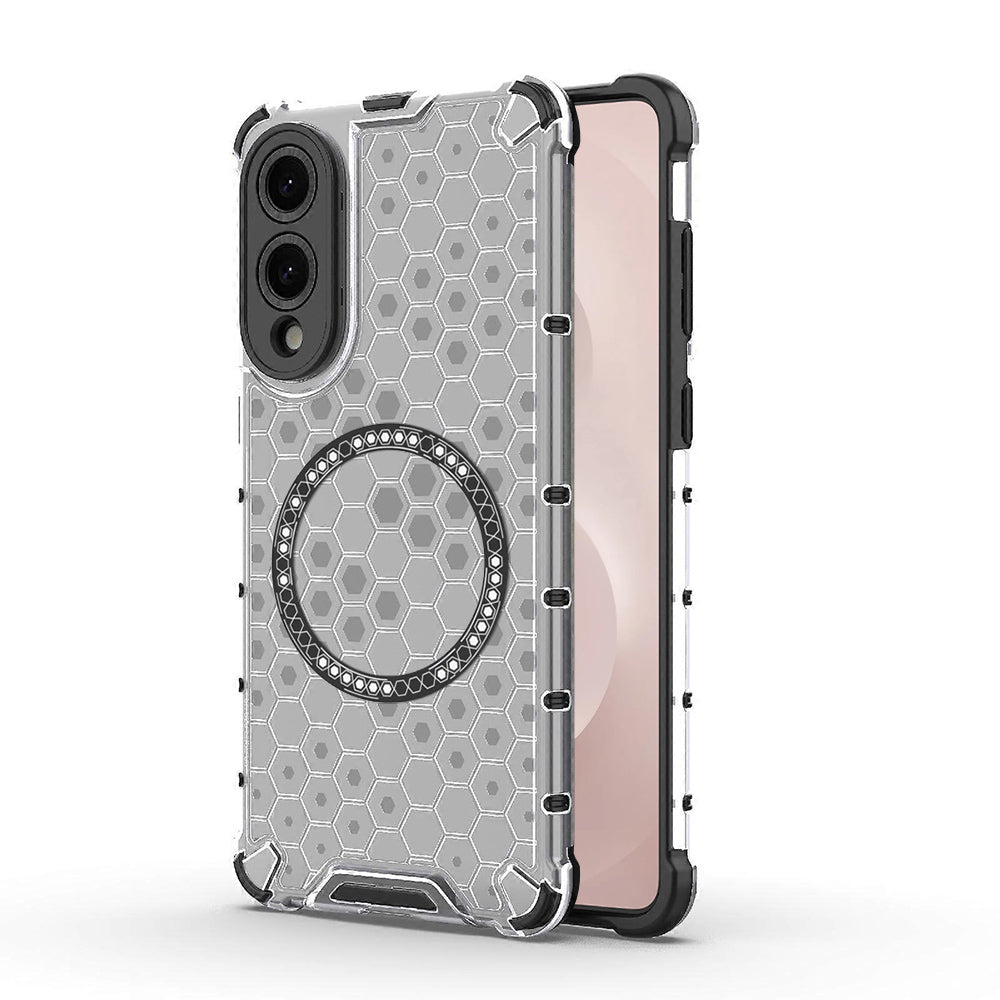 Custodia MagSafe per Samsung Galaxy S25 Edge S937, Techsuit, HoneyComb Shield, Bianca