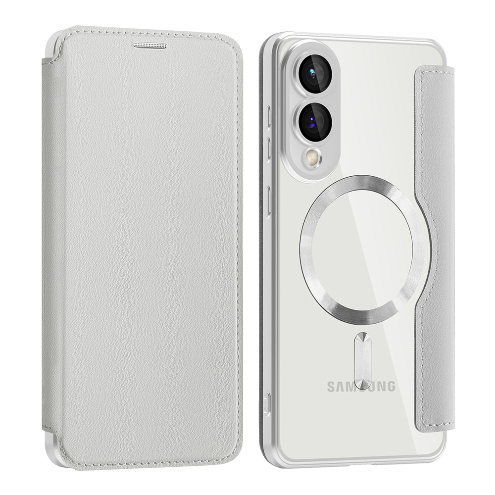 Custodia MagSafe per Samsung Galaxy S25 Edge S937, Techsuit, SmartMag Book, Grigio