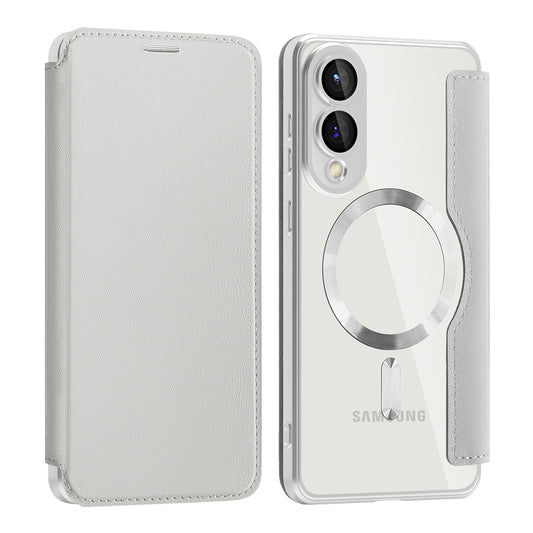 Custodia MagSafe per Samsung Galaxy S25 Edge S937, Techsuit, SmartMag Book, Grigio