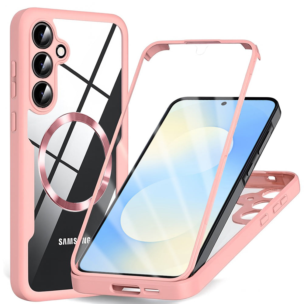 Custodia MagSafe per Samsung Galaxy S25 FE, Techsuit, ColorVerse 360, Rosa