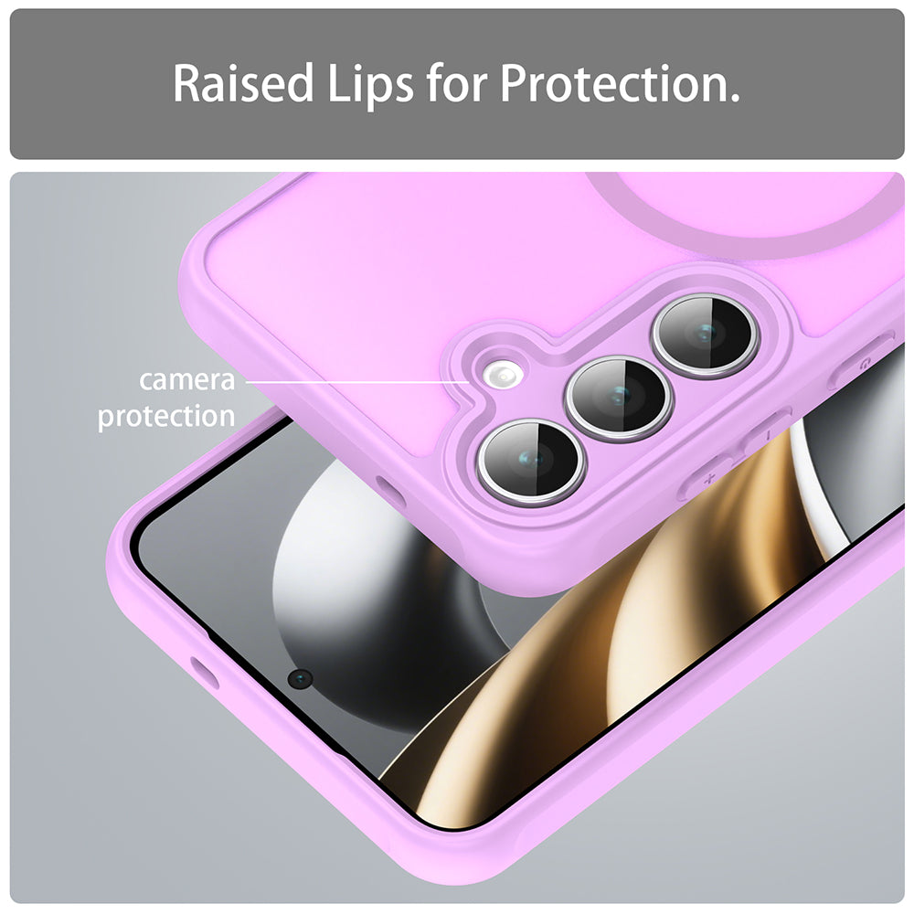 Custodia MagSafe per Samsung Galaxy S25 FE, Techsuit, HaloFrost II, Rosa