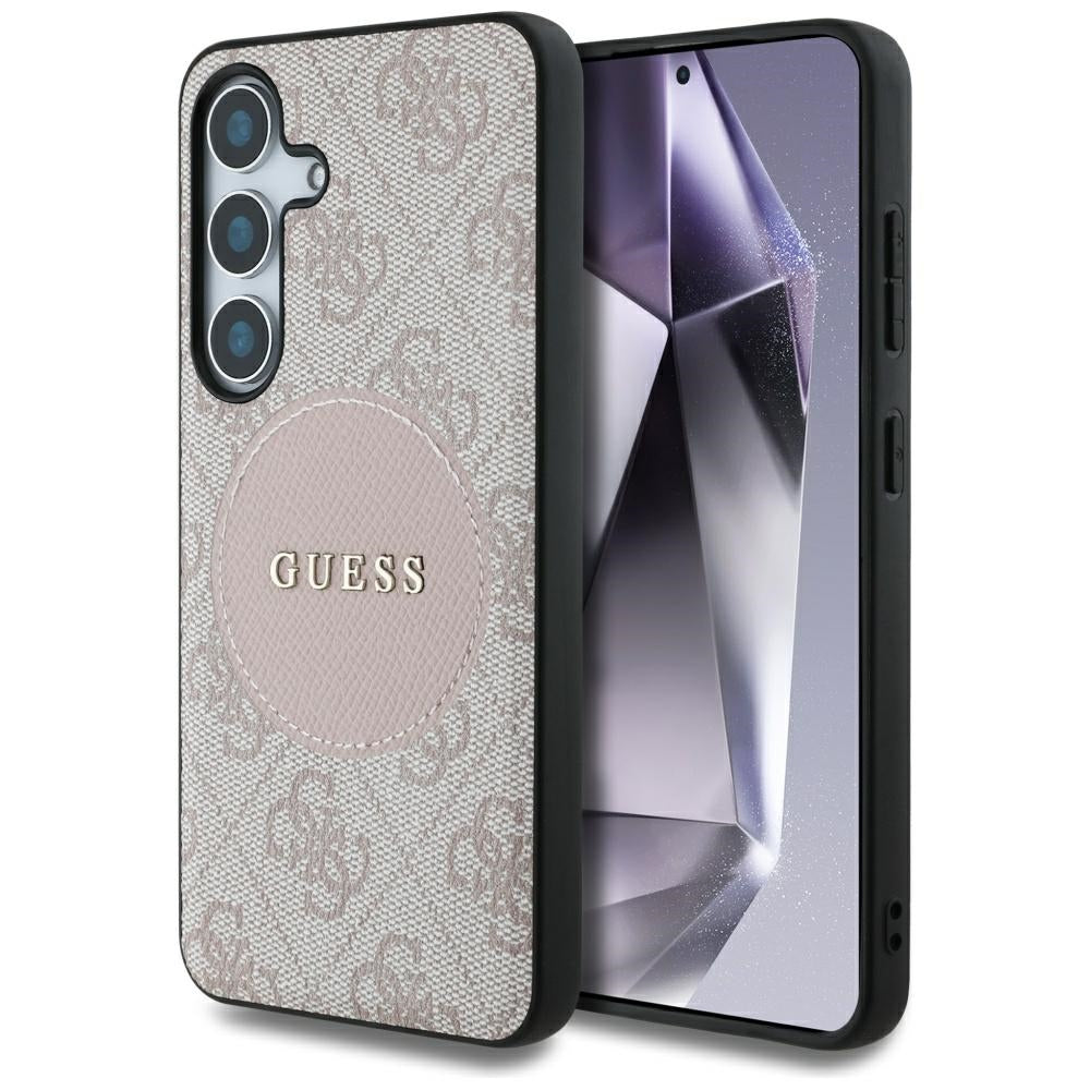 Custodia MagSafe per Samsung Galaxy S25+ S936, Guess, 4G Circle Classic Logo, Rosa
