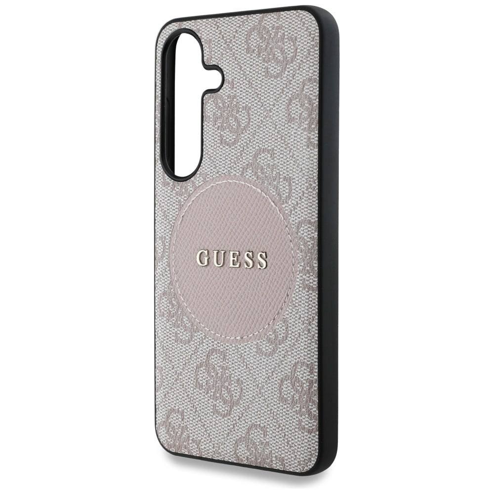 Custodia MagSafe per Samsung Galaxy S25+ S936, Guess, 4G Circle Classic Logo, Rosa