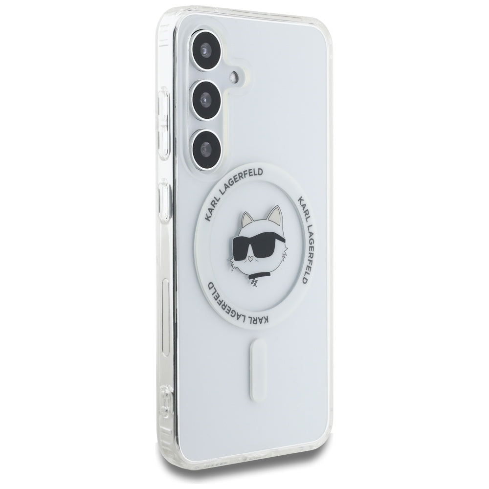 MagSafe Case for Samsung Galaxy S25+ S936, Karl Lagerfeld, IML Choupette's Head, White