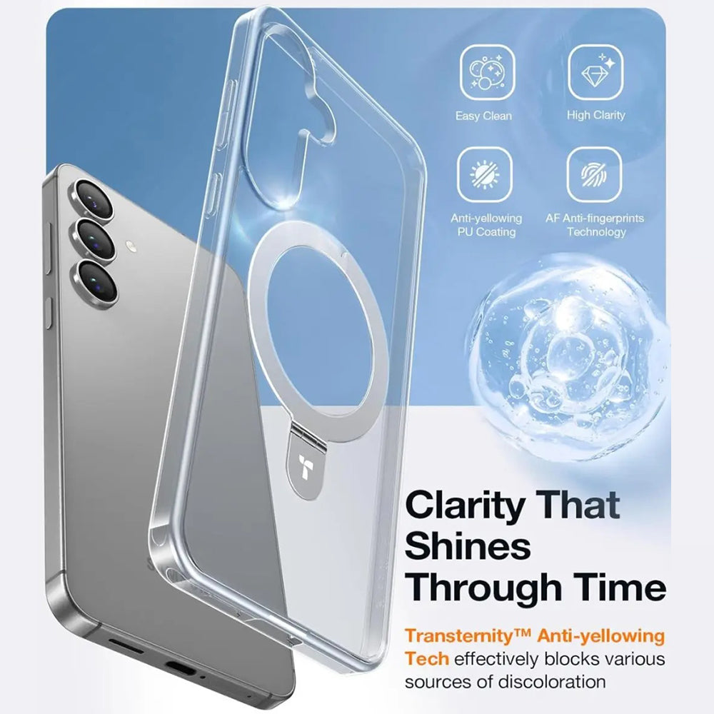 MagSafe Case for Samsung Galaxy S25+ S936, Torras, Ostand, Transparent