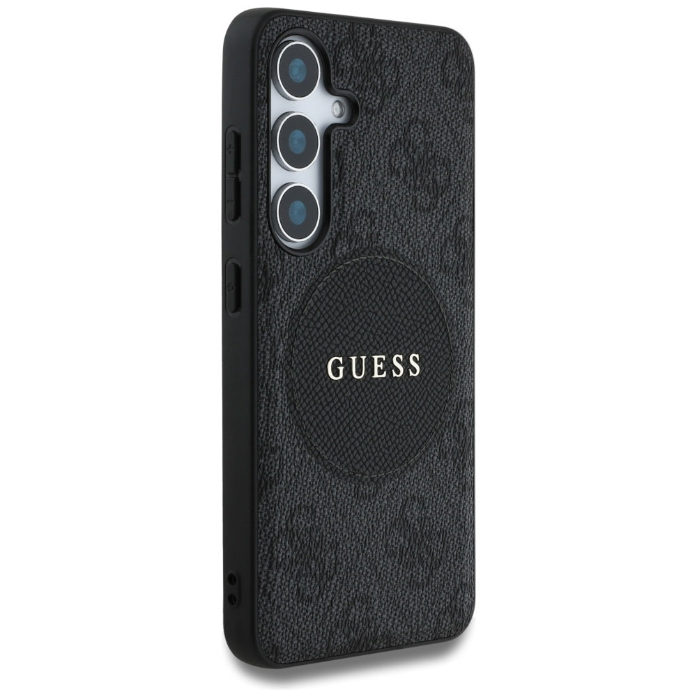 Custodia MagSafe per Samsung Galaxy S25 S931, Guess, 4G Circle Classic Logo, Nera