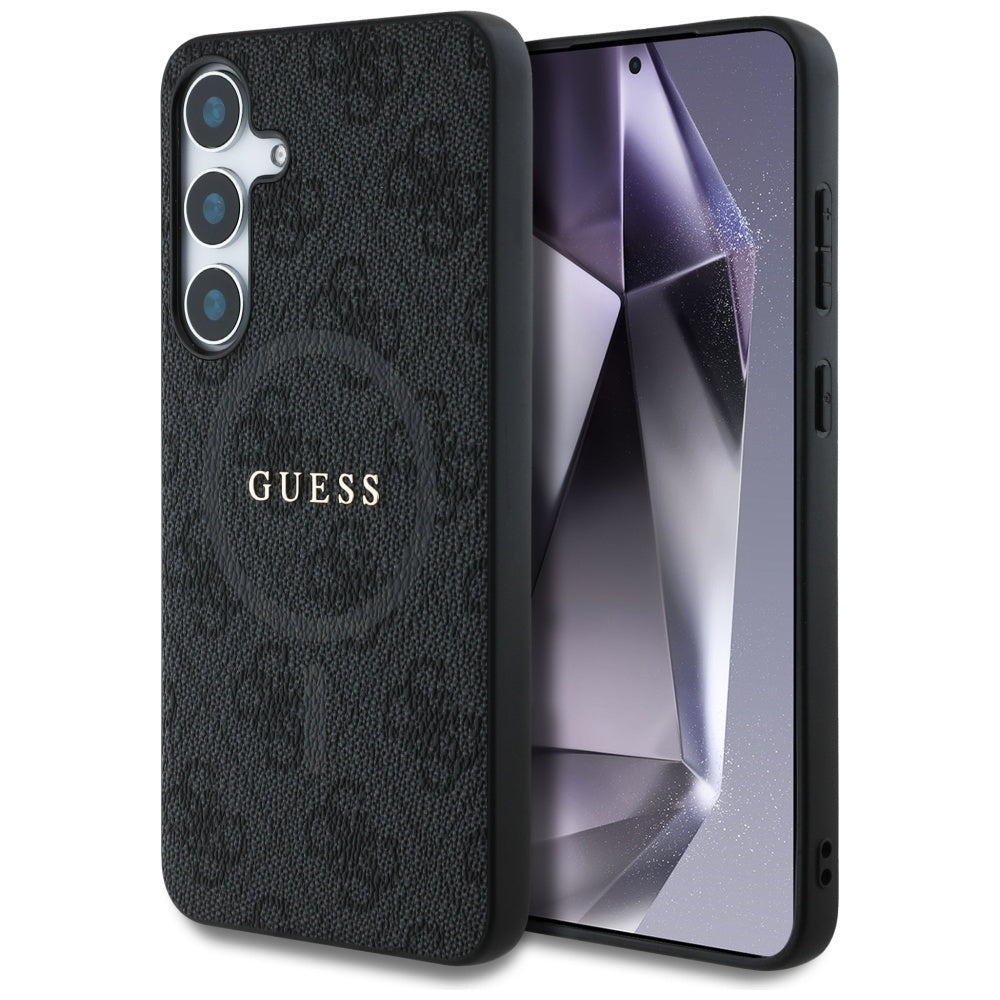 Custodia MagSafe per Samsung Galaxy S25 S931, Guess, 4G Ring Classic Logo, Nera