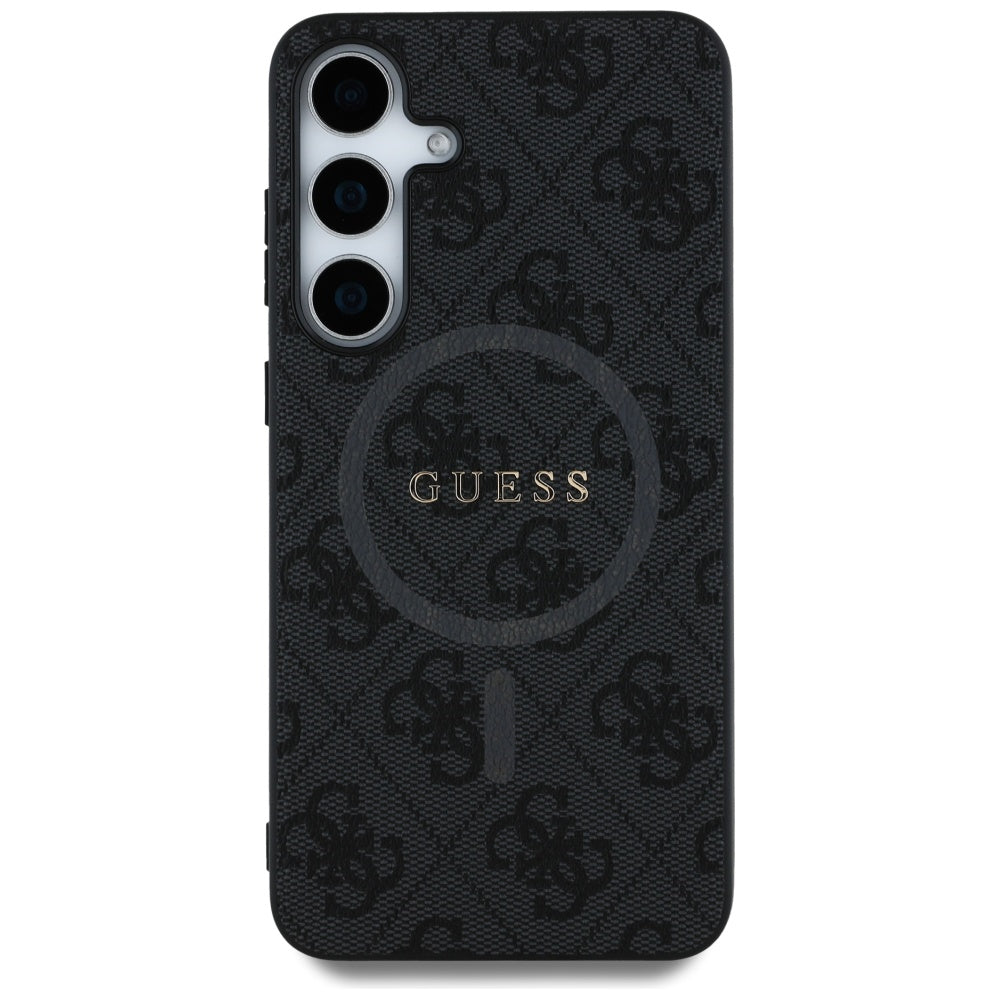 Custodia MagSafe per Samsung Galaxy S25 S931, Guess, 4G Ring Classic Logo, Nera